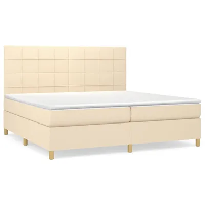 Produktbild von vidaXL Boxspringbett mit Matratze Creme 200x200 cm Stoff