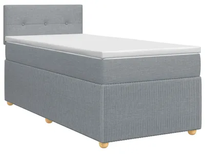 Produktbild von vidaXL Boxspringbett mit Matratze Hellgrau 90 x 190 cm Stoff