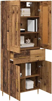 Obrázek produktu pro vidaXL Highboard old wood 69,5 x 34 x 180 cm materiál na bázi dřeva
