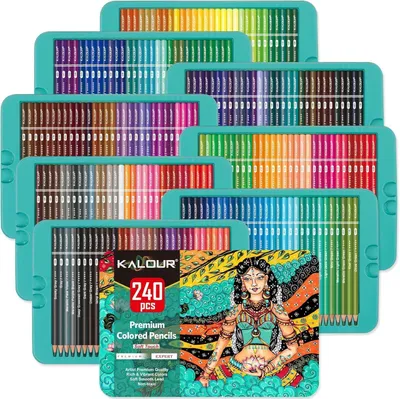 Produktbild von KALOUR 240 Buntstifte Set weicher Kern lebendige Farben Erwachsene, Künstler, Anfänger