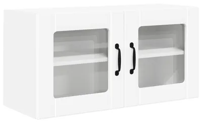 Image de Armoire murale en verre vidaXL PORTO, blanche, 80 x 31 x 40 cm, aggloméré