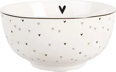 Image de Clayre & Eef Bol de soupe 500 ml Blanc Porcelaine Coeurs
