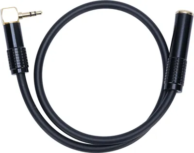 Productafbeelding van 6,35 mm vrouwelijke connector naar 3,5 mm mannelijke connector, stereo-HiFi-microfoonverlengkabel, 0,5 meter, zwart