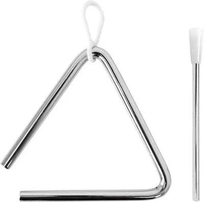 Productafbeelding van Muziek Driehoek - Percussie Instrument - Muziek Maken - Roestvrij Staal - 10 cm - Zilver