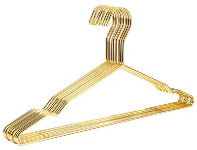 Zdjęcie produktu dla Zestaw 10 metalowych wieszaków 42 cm złoty do ubrań