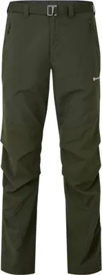 Trekkinghose für Herren in Olivgrün von Montane; Modell "MEN"S TERRA PANTS"; mit Gürtelschlaufen und Taschen.