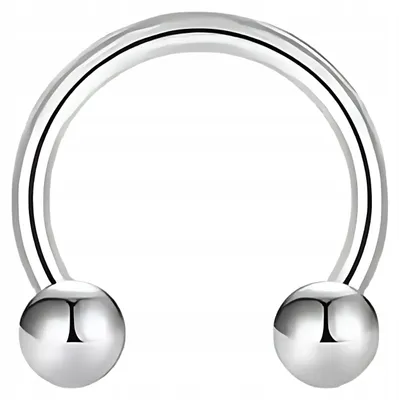 Zdjęcie produktu dla Kolczyk srebrny Podkowa z kulkami Conch Daitch Stal 316L 1,2/6/3 piercing