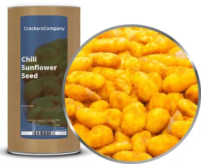 Produktbild von CrackersCompany Scharfe Sonnenblumenkerne (Chili Sunflower Seed), Membrandose 650 g