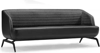 Produktbild von Schwarz-Weiße Couchgarnitur Luxuruiöse 2x Dreisitzer Ledersessel 3tlg