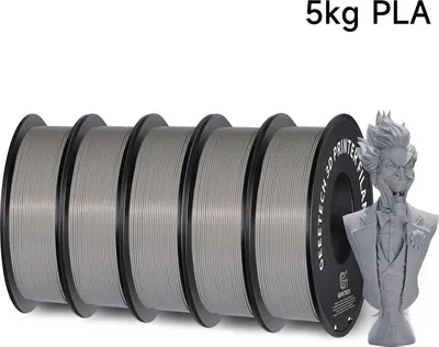 Produktbild von PLA 3D-Drucker Filament - Durchmesser 1,75 mm - Maßtoleranz ±0,03 mm - Länge 343 m - Für FDM/FFF - Grau