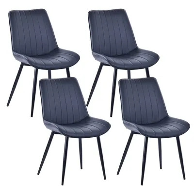 Image de Lot de 4 chaises de salle à manger HOMAVO – Chaises confortables en velours ou en similicuir, ergonomiques, structure métallique, assise large 53×43cm