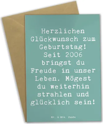 Produktbild von Mr. & Mrs. Panda Grußkarte Spruch 2006 Geburtstag - Meeresbrise - Geschenk, Happy Birthday, osterkarte, Geburtstagsgeschenk, Grußkarten, osterkarten, einladungskarten