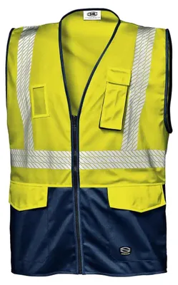 Immagine prodotto di Gilet di sicurezza Sir Safety SPARVIERO con cerniera e strisce riflettenti, EN ISO 20471 Classe 1, XL, GIALLO/BLU ALTA VISIBILITÀ