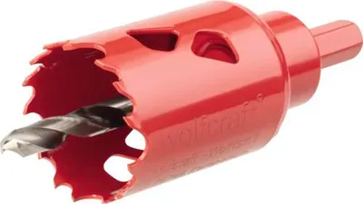 Produktbild von wolfcraft GmbH 5467000, Einzelbild, Bohrer, Gipskarton, Nicht-eisenhaltiges Metall, Kunststoff, Sperrholz, Stahl, Holz, Rot, Bimetallisch, Hochgeschwindigkeitsstahl (HSS)