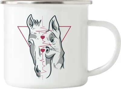 Produktbild von Hund Pferd Emaille Tasse Tierliebhaber Pferdeliebhaber Pferdeflüsterer Hundeliebhaber Reiten Hobbie Liebe Tiere