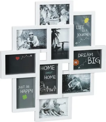 Immagine prodotto di Relaxdays cornice portafoto collage 10 immagini ritratto paesaggio parete plastica decorazione cornice
