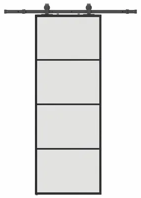 Produktbild von vidaXL Schiebetür mit Beschlag Schwarz 76x205 cm ESG-Glas