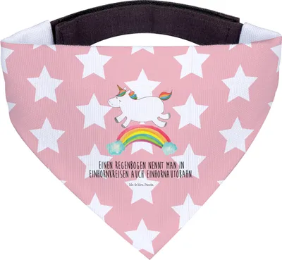 Produktbild von Mr. & Mrs. Panda Halstuch Für Hunde Einhorn Regenbogen - Rot Pastell - Geschenk, Hundeschal, Glitzer, Unicorn, Einhornpower, Hund, Erwachsenwerden, Hundehalstuch