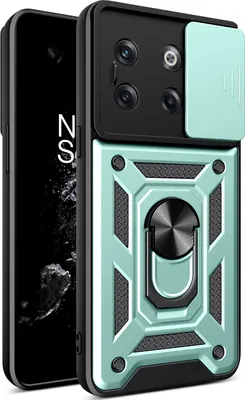 Produktbild von OnePlus 10T Hülle mit Ring Ständer Halter Dia Kameraschutz TPU PC Schutzhülle für OnePlus 10T Grün