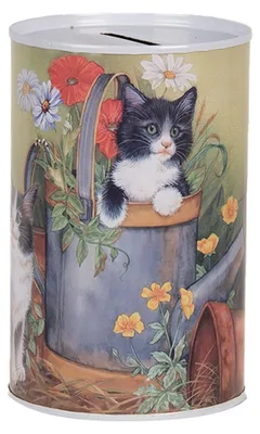 Image de Clayre & Eef Tirelires Ø 8x13 cm Vert Métal Chat