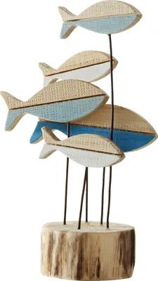 Produktbild von ohne Marke Deko-Fischschwarm hellbraun/blau OneSize