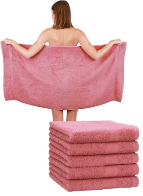 Produktbild von Betz 6 Stück Duschtücher 70 x 140 cm PREMIUM 100% Baumwolle Liegetuch Strandtuch   Farbe: altrosa