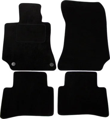 Image de Tapis De Sol Noir Velours Pour Mercedes E Class W212 2009-2016 4pcs, Ajustement précis, Base Antidérapante, Renforcée dans la Zone de la Pédale