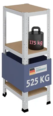 Image de Étagère métallique Étagère de rangement - 90 x 30 x 40 cm - Galvanisé - 3 étagères - 175 kg par étagère