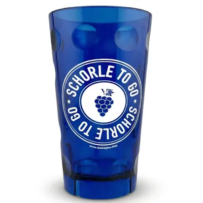 Schorle to go Dubbebecher 0,5 Liter (Blau) aus Plastik | Pfalz Dubbeglas & Pfälzer Schorlebecher