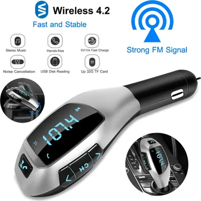 Obrázok produktu pre X5 Bezdrôtové auto Fm Transmitter Bluetooth USB nabíjací port Black