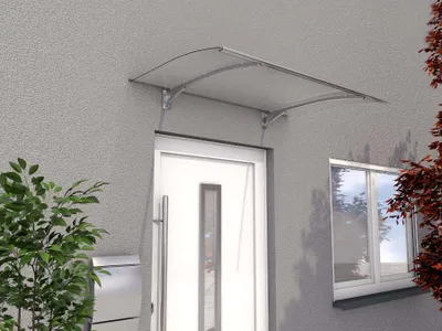 Produktbild von Gutta Pultvordach PT Secco 150x90 cm edelstahloptik Polycarbonat klar