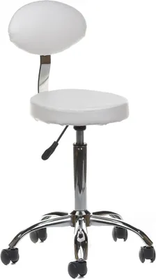 Imagen del producto de Taburete cosmético con respaldo, modelo BH-7289, color blanco
