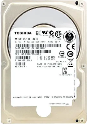 Produktbild von Festplatte TOSHIBA 300GB MBF230LRC 10 000Rpm Sas II 2,5" Zoll
