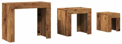 Productafbeelding van Set van 3 Stapelbare Salontafels van Hout