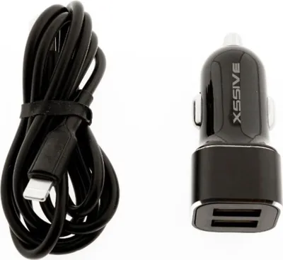 Immagine prodotto di Doppio caricatore per auto cavo USB accendisigari per iOS 2,4A 1m