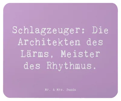 Produktbild von Mr. & Mrs. Panda Mauspad Spruch Schlagzeug Architekten - Lavendeltraum - Geschenk, Band, pc, Instrument, computer mousepad, Percussion, Beats, mousematte, Lernen, Präsenz