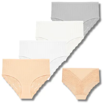 Immagine prodotto di Intimo femminile - Slip da donna taglia 3XL - Confezione da 4 slip in pizzo - Slip in cotone