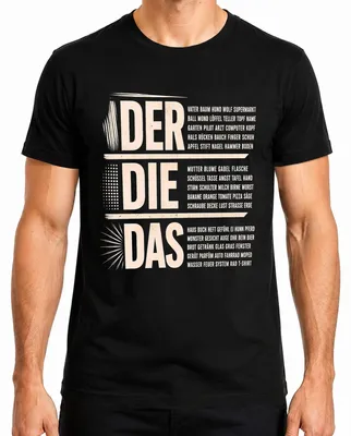 Produktbild von Der Die Das Grammatik Geschenk Deutschlehrer Statement Sarkasmus Herren T-Shirt, Schwarz, 3XL