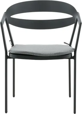 Image de Slit Chaise de jardin avec support d'assise, empilable, noir.