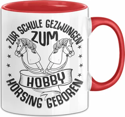 Produktbild von Hobbyhorse Tasse Geschenk Hobby-Horsing Geschenkidee Mädchen Kaffee-Becher (Rot)