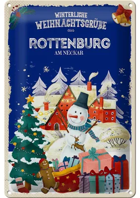 Produktbild von Blechschild Weihnachtsgrüße ROTENBURG AM NECKAR 20x30cm