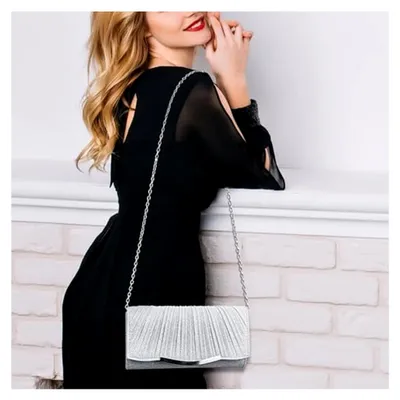 Produktbild von Damen Clutches Umschlag Abendtasche Damen mit Abnehmbarer Kette, Elegant Clutch Damen Pailletten Abendtasche Clutches Handtasche Glitzer für Hochzeiten Bankette Proms