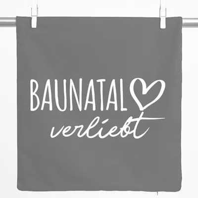 Produktbild von Huuraa Kissenbezug Baunatal verliebt 40x40cm Steel Grey Baumwolle Dekokissenbezug Geschenkidee
