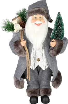 Immagine prodotto di Decorazione MagicHome Natale, Babbo Natale, tessile, grigio, 16x26x45 cm
