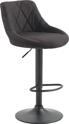 Produktbild von CLP Barhocker Lazio Stoff höhenverstellbar und 360 Grad drehbar dunkelgrau Gestell Farbe schwarz
