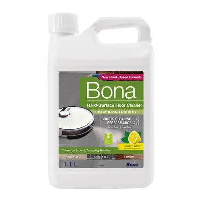 Produktbild von Bona Hartbodenreiniger für Wischroboter 1,1 L​ zur Verwendung mit Wischrobotern und Nass/Trockensaugern, Konzentrat mit Zitrone-Minze-Duft