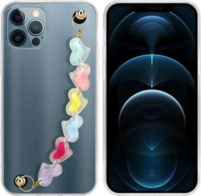 Produktbild von Cadorabo Hülle für Apple iPhone 12 PRO Schutz Hülle in Transparent Handyhülle TPU Etui Cover Handgelenk Kette