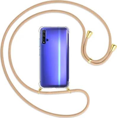 Produktbild von Handykette Backcover-Schutzhülle mit Band (Metall goldfarben) für Honor 20 / Huawei nova 5T - beige