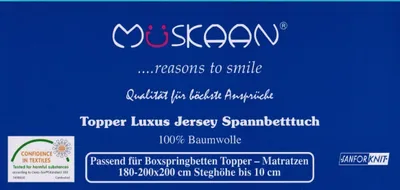 Produktbild von Jersey Topper Spannbettlaken Marine Blau 180x200 - 200x200 100% Baumwolle