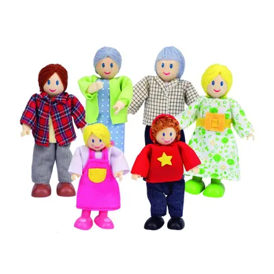 Produktbild von Hape Puppenhauspuppen Happy Family - Holzspielzeug Familie